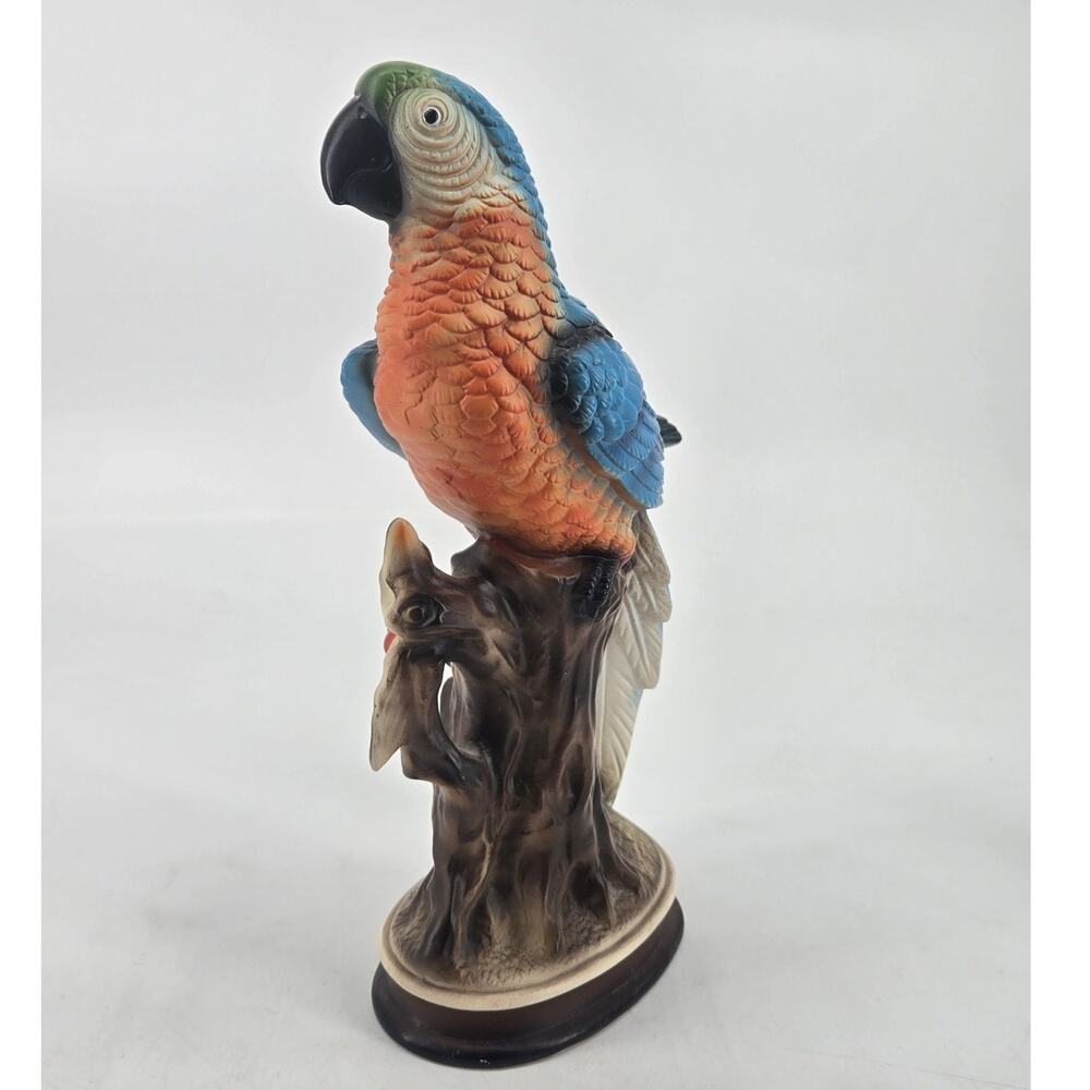 Mid Century 1960s Japanese Ceramic Blue Macaw Parrot Figurine Vintage 11 Inch - Picture 3 of 12
